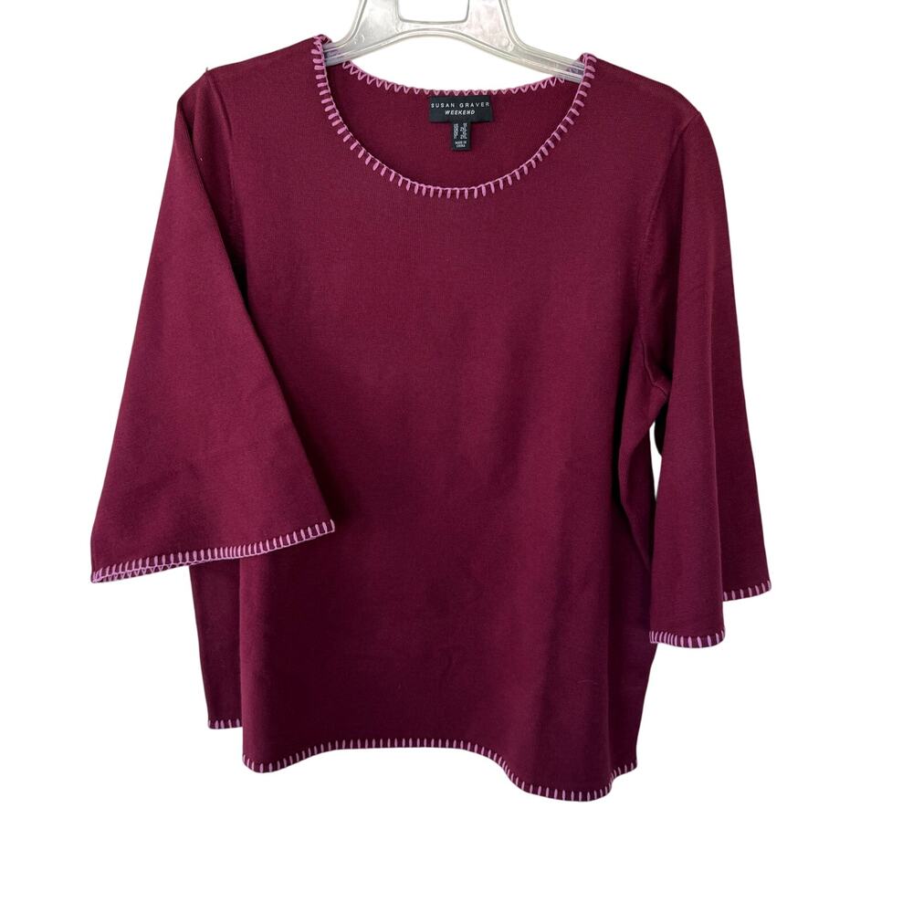 Susan Graver size 1X Lite 3/4 Sleeves sweater